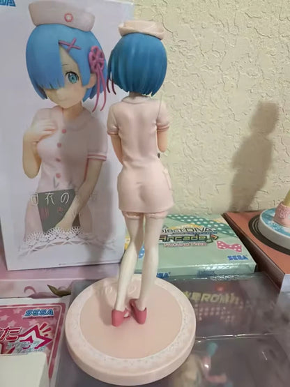 Rem Pink Nurse Re: Zero Cute Kawaii Anime Figure Model Statue PVC 7" [Original]