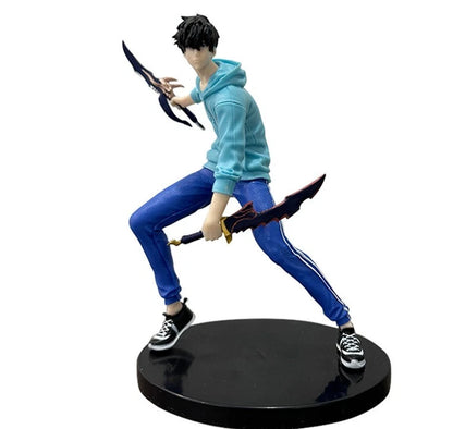 Sung Jin-woo Dual Daggers Solo Leveling Anime Figure Model Statue PVC 6.6" [Boxed]