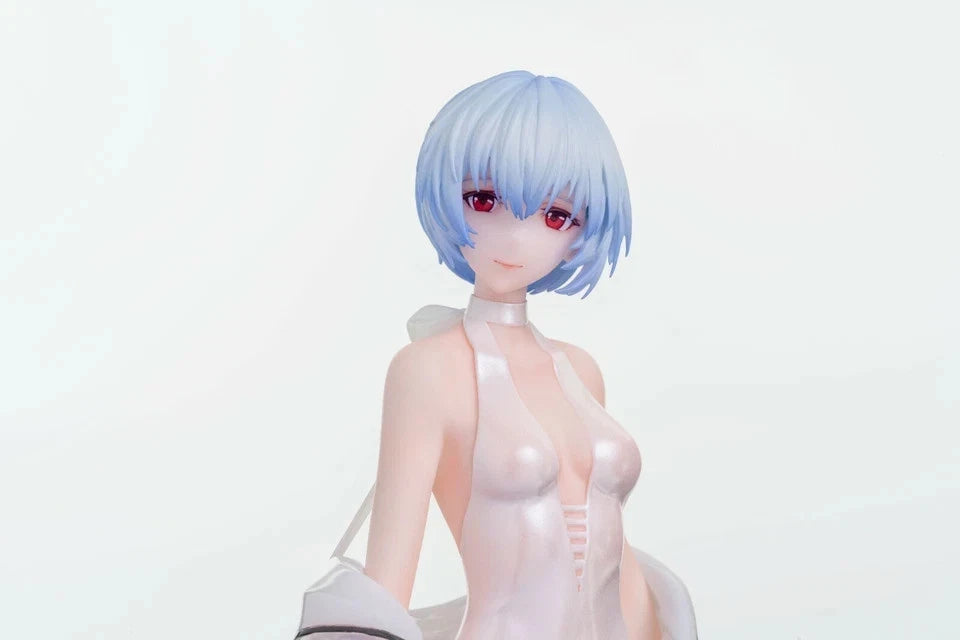 Rei Ayanami Latex Bodysuit Neon Genesis Evangelion Kawaii Anime Figure PVC 8" [No Box]