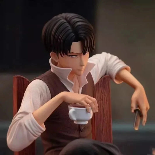Levi Ackerman Sitting Ver. Attack on Titan Anime Figure Model Statue PVC 7.4" [No Box]