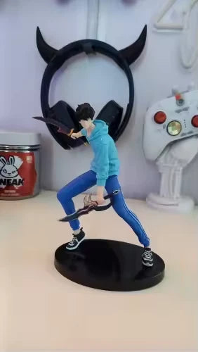 Sung Jin-woo Dual Daggers Solo Leveling Anime Figure Model Statue PVC 6.6" [Boxed]