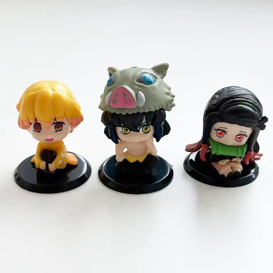 Hashira Tanjiro Inosuke Demon Slayer Anime Figurines PVC 2" [No Box : 5 pc Set]