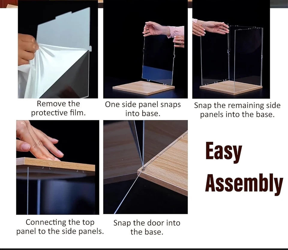 LED Acrylic Display Case Box Openable Door Light Up