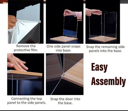 LED Acrylic Display Case Box Openable Door Light Up