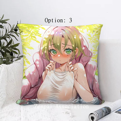 Mitsuri Demon Slayer Anime Kawaii Soft Pillow Cushion Cover 2 x 2 ft