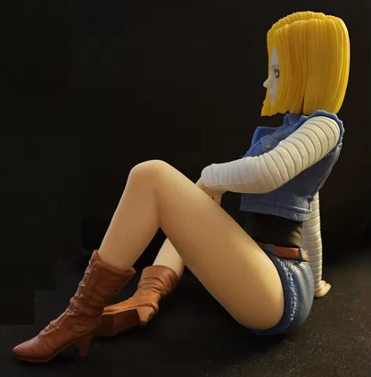 Android 18 Relax Time Dragon Ball Z Anime Figure Model Statue PVC 4.7" [No Box]