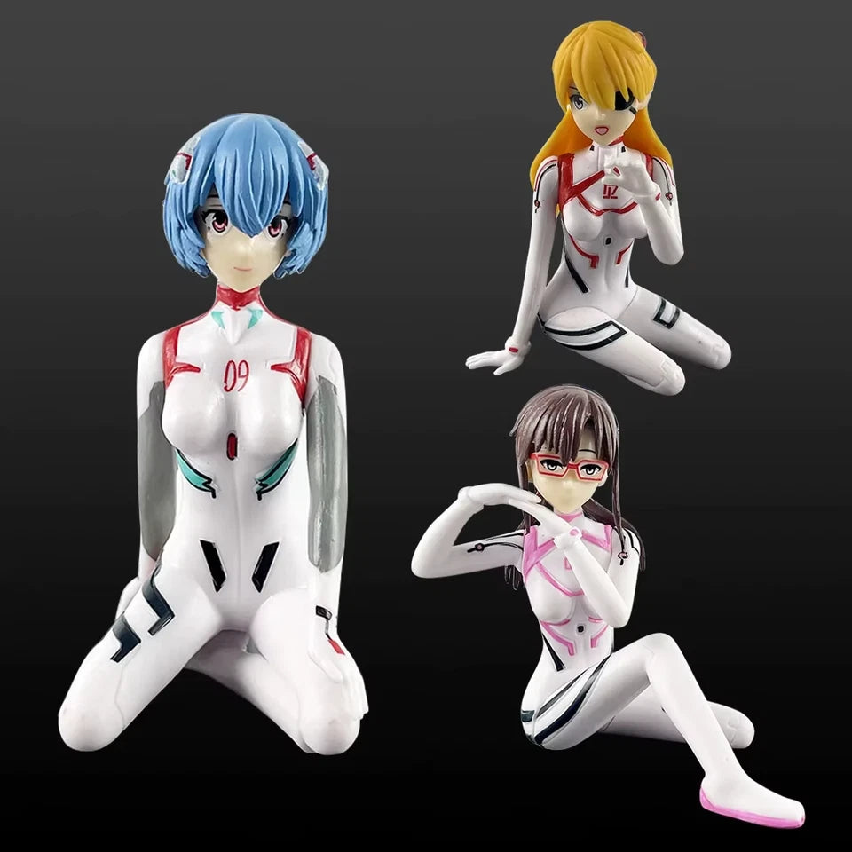 Asuka, Rei Ayanami, Mari Illustrious Neon Genesis Evangelion Anime Figures PVC 4" [No Box, 3 pc set]