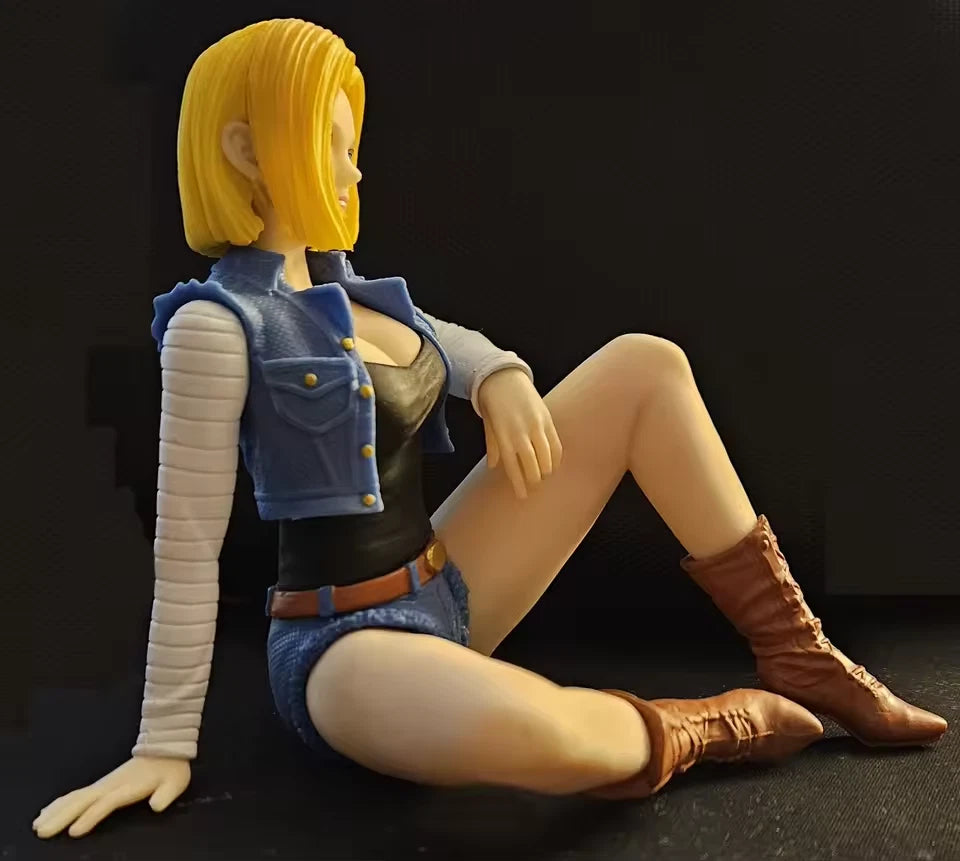 Android 18 Relax Time Dragon Ball Z Anime Figure Model Statue PVC 4.7" [No Box]