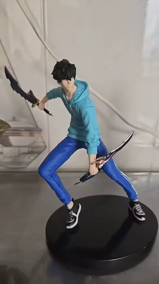 Sung Jin-woo Dual Daggers Solo Leveling Anime Figure Model Statue PVC 6.6" [Boxed]