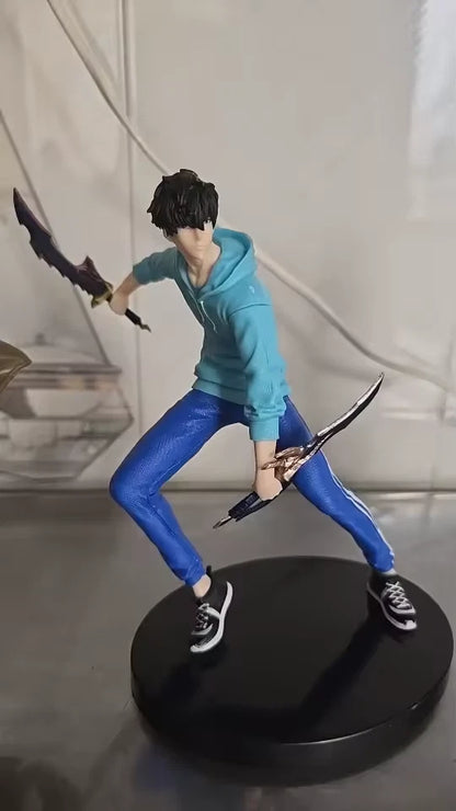 Sung Jin-woo Dual Daggers Solo Leveling Anime Figure Model Statue PVC 6.6" [Boxed]