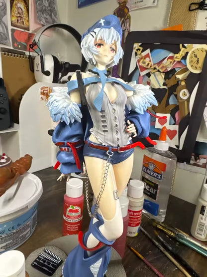 Rei Ayanami Punk Rockstar Neon Genesis Evangelion Anime Figure PVC 12" [Boxed]