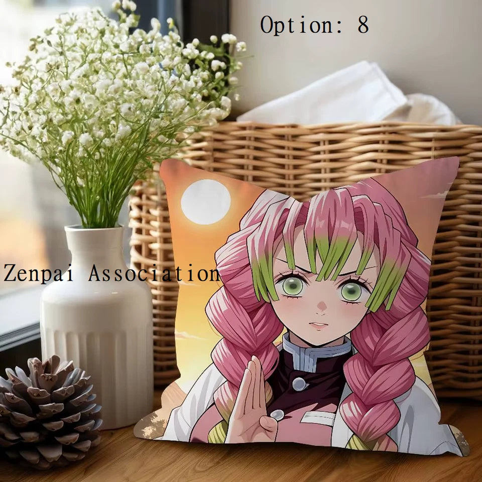 Mitsuri Demon Slayer Anime Kawaii Soft Pillow Cushion Cover 2 x 2 ft