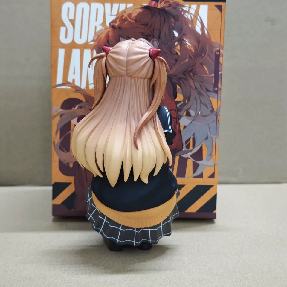 Asuka Squatting Neon Genesis Evangelion Anime Kawaii Figure PVC 5.2 in [Boxed]