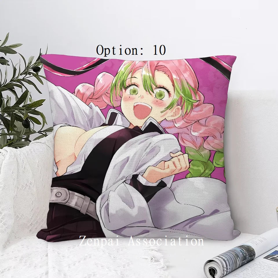Mitsuri Demon Slayer Anime Kawaii Soft Pillow Cushion Cover 2 x 2 ft