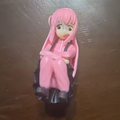Hitori Gotoh Sitting Bocchi the Rock! Cute Anime Figurine PVC 3.5" [No Box]
