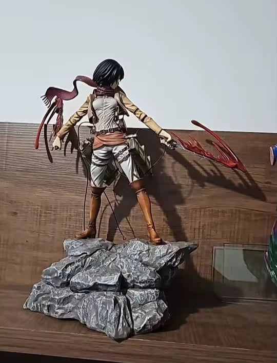Mikasa Ackerman Battle Damage Ver. Attack on Titan AoT Anime Figure PVC 13.7" [Boxed]