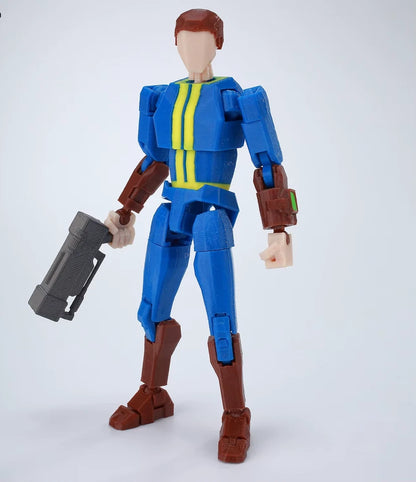 Nate Blue Jumpsuit Fallout RPG Adjustable Gaming Action Figure PVC 5.5" [No Box]