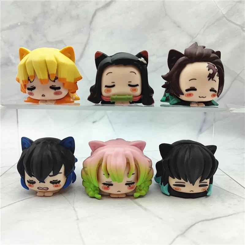 Tanjiro Napping Demon Slayer Anime Miniature Toys PVC 2.3" [No Box w/ Full Set]