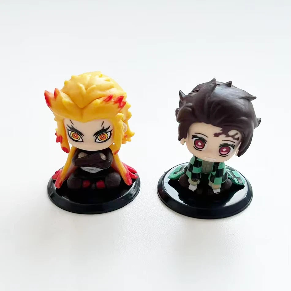 Hashira Tanjiro Inosuke Demon Slayer Anime Figurines PVC 2" [No Box : 5 pc Set]