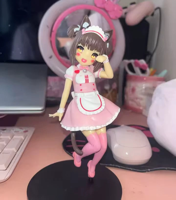 Chocola & Vanilla Maid Outfit Nekopara Anime Figure Model Statue PVC 7" [Boxed]