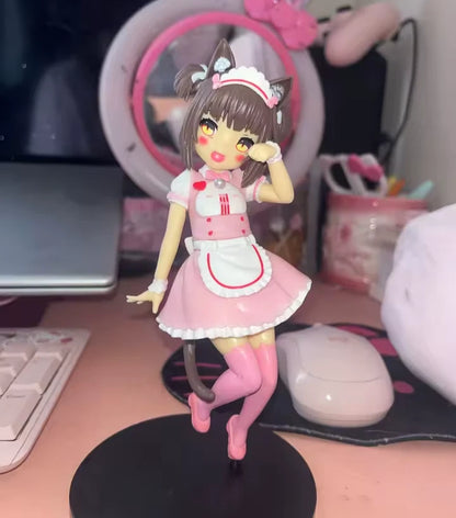 Chocola & Vanilla Maid Outfit Nekopara Anime Figure Model Statue PVC 7" [Boxed]