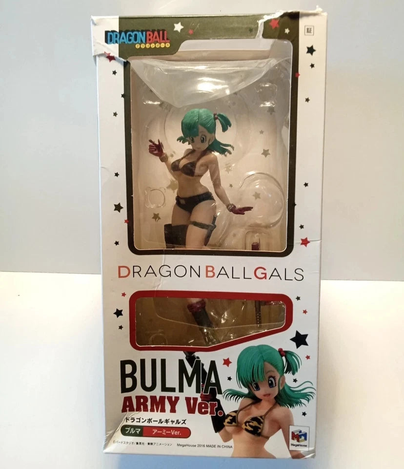 Bulma Army Bikini Dragon Ball Z Kawaii Anime Figure Model Statue PVC 7" [Boxed]