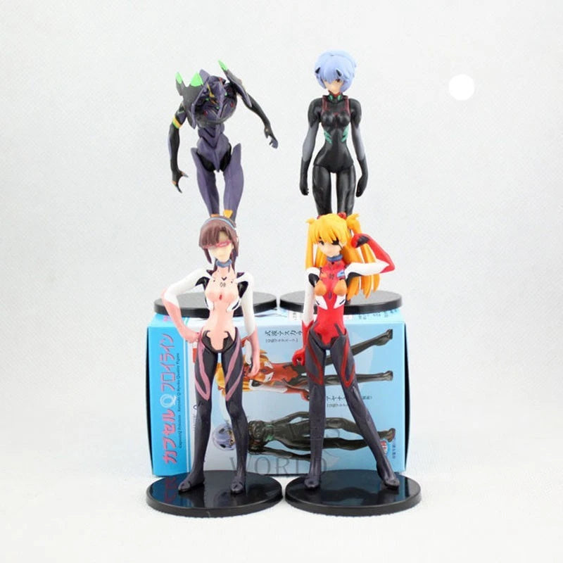 Asuka, Rei, Mari Neon Genesis Evangelion Anime Figures PVC 4" [Boxed : 4 pc set]