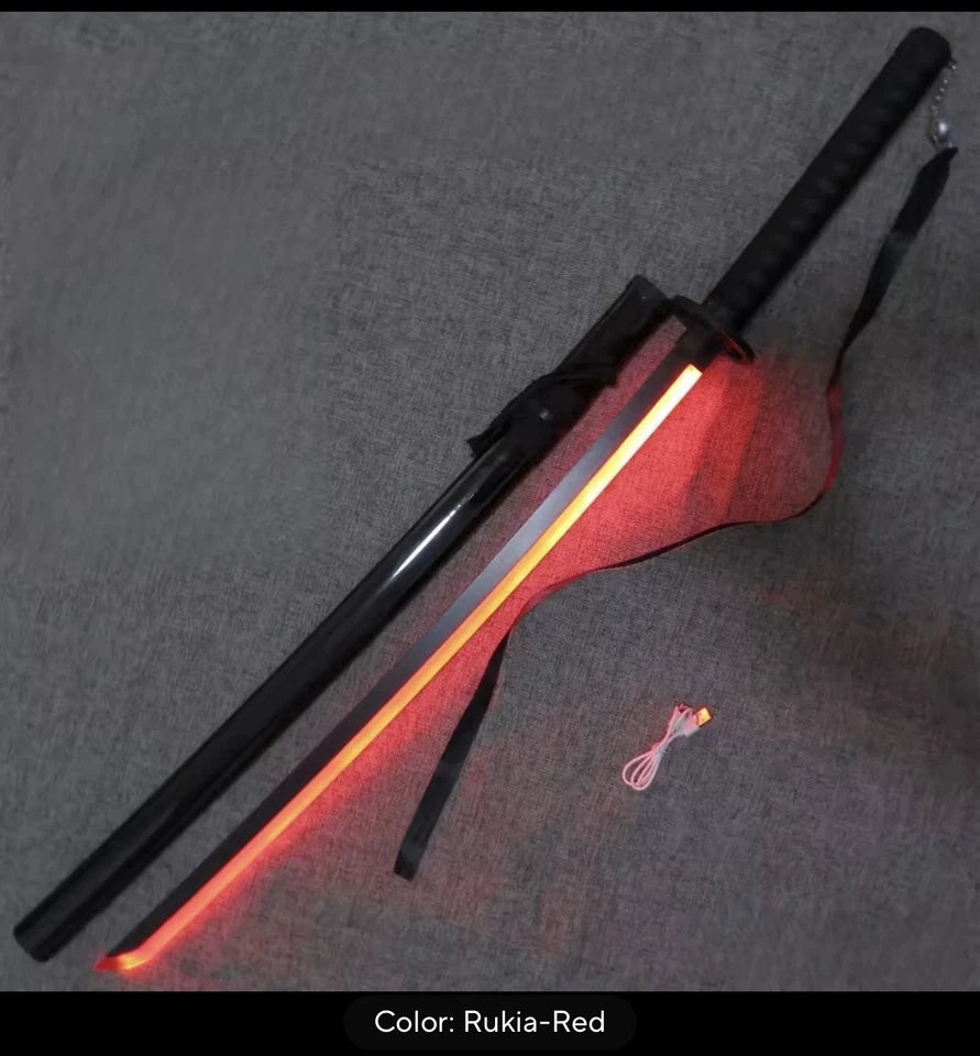Led Luminous Bleach Katana Ichigo Rukia Sword Cosplay Light up 41"