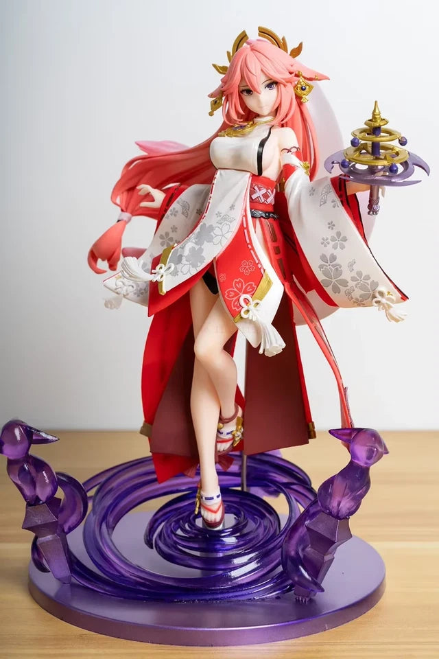 Yae Miko Cheongsam Katsune Genshin Impact RPG Kawaii Figure PVC 8.8" [Boxed]