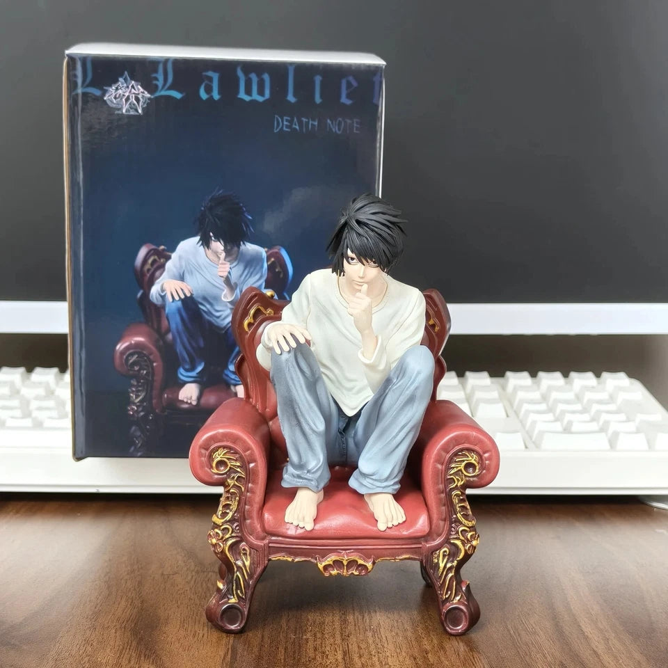 L Squatting Sofa Death Note Collectible New Arrival Anime Figure PVC 6" [Boxed]