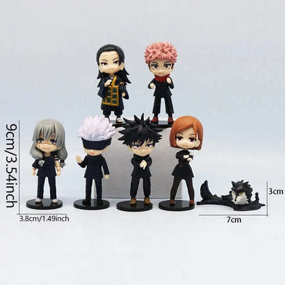 7 PCS Jujutsu Kaisen Anime Collectibles Kawaii Chibi Figurines PVC 3" [No Box]