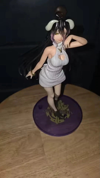 Albedo Knit Dress Succubus OVERLORD Anime Figure Model Statue PVC 8" [Boxed]