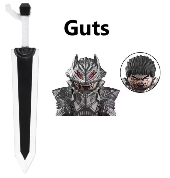 Guts Berserker Armor Berserk Anime Building Blocks Collectible PVC 1.7" [No Box]