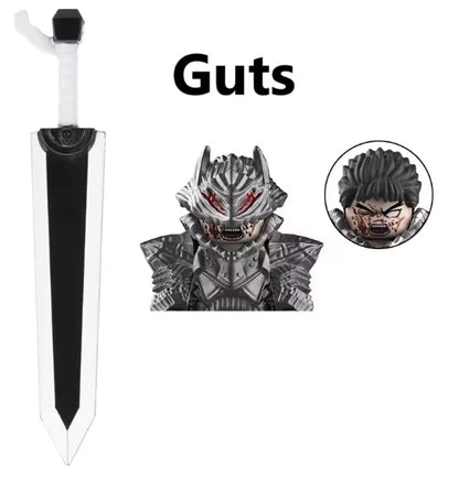 Guts Berserker Armor Berserk Anime Building Blocks Collectible PVC 1.7" [No Box]