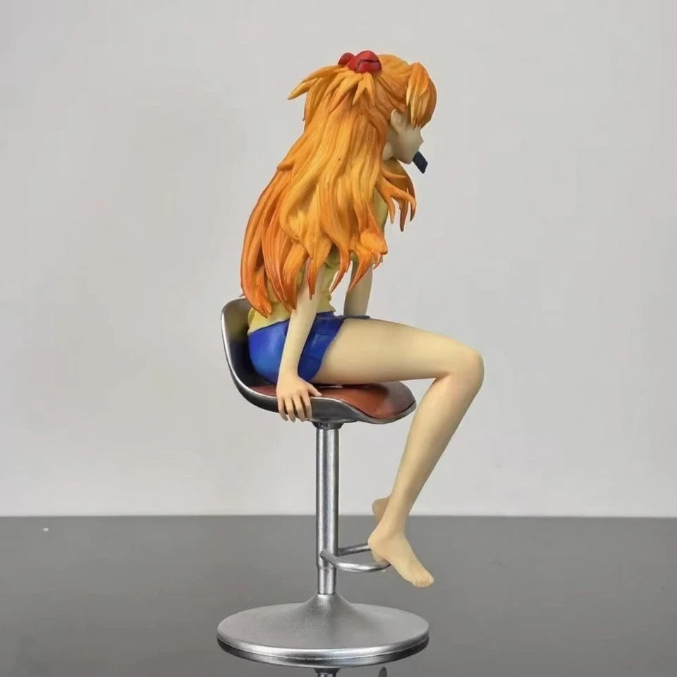Asuka Sohryuu Sitting Neon Genesis Evangelion Anime Kawaii Figure PVC 9.2" [Boxed]