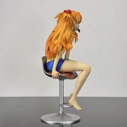Asuka Sohryuu Sitting Neon Genesis Evangelion Anime Kawaii Figure PVC 9.2" [Boxed]