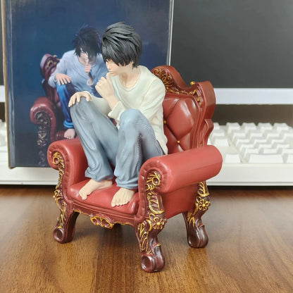 L Squatting Sofa Death Note Collectible New Arrival Anime Figure PVC 6" [Boxed]