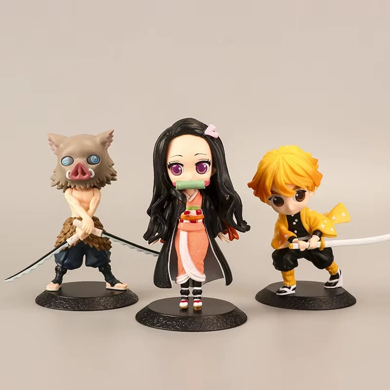 Demon Slayer Anime Hashiras Action Figures PVC 3 in [No Box : All 6pcs included]