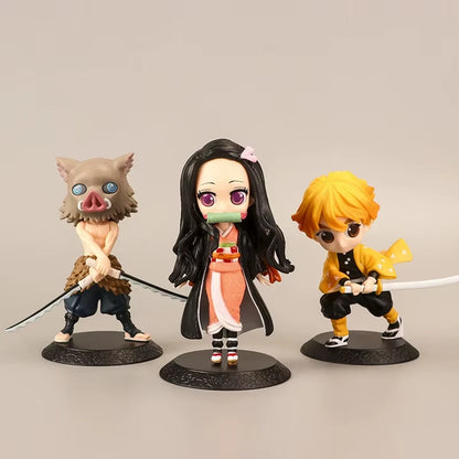 Demon Slayer Anime Hashiras Action Figures PVC 3 in [No Box : All 6pcs included]