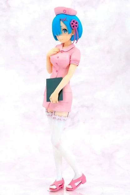 Rem Pink Nurse Re: Zero Cute Kawaii Anime Figure Model Statue PVC 7" [Original]