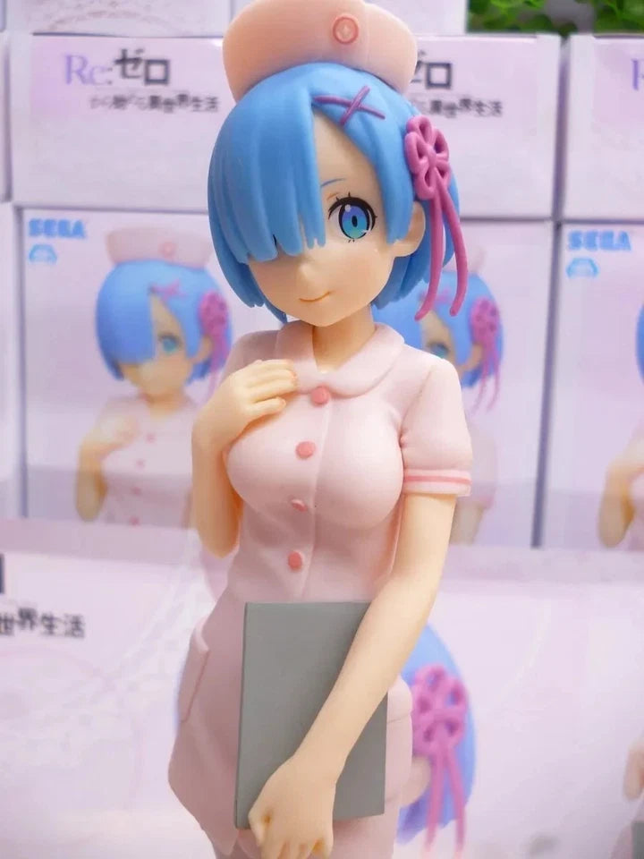 Rem Pink Nurse Re: Zero Cute Kawaii Anime Figure Model Statue PVC 7" [Original]