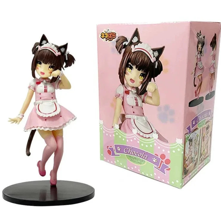 Chocola & Vanilla Maid Outfit Nekopara Anime Figure Model Statue PVC 7" [Boxed]