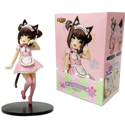Chocola & Vanilla Maid Outfit Nekopara Anime Figure Model Statue PVC 7" [Boxed]