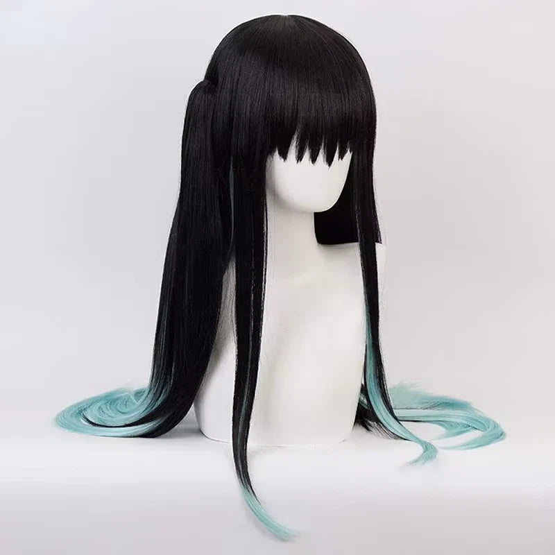 Muichiro Tokito Cosplay Wig Demon Slayer Anime 24" Heat Resistant + wig cap