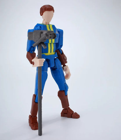 Nate Blue Jumpsuit Fallout RPG Adjustable Gaming Action Figure PVC 5.5" [No Box]