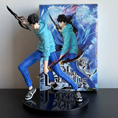 Sung Jin-woo Dual Daggers Solo Leveling Anime Figure Model Statue PVC 6.6" [Boxed]