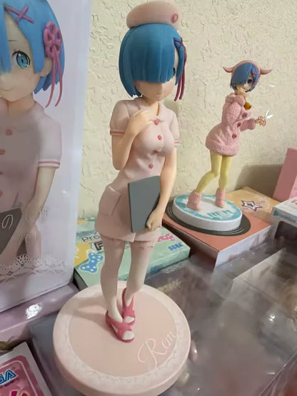 Rem Pink Nurse Re: Zero Cute Kawaii Anime Figure Model Statue PVC 7" [Original]