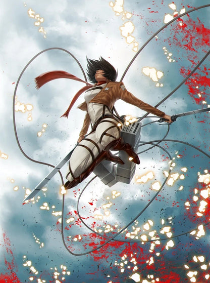 Mikasa Attack on Titan AOT Anime Adjustable Collectible Figure PVC 6.4" [Boxed]