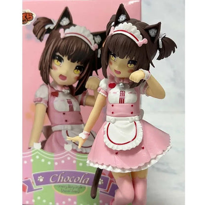 Chocola & Vanilla Maid Outfit Nekopara Anime Figure Model Statue PVC 7" [Boxed]