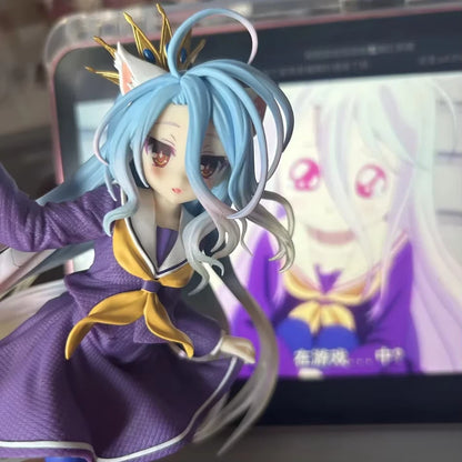 Shiro Nekomimi Seifuku No Game No Life Anime Figure Model Statue PVC 7" [Boxed]